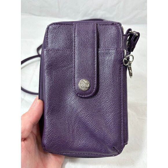 Jacqui Cell Phone Wallet Purple w Shoulder Strap - Picture 4 of 10